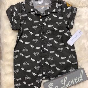 Baby Boy City Life Button Down Romper